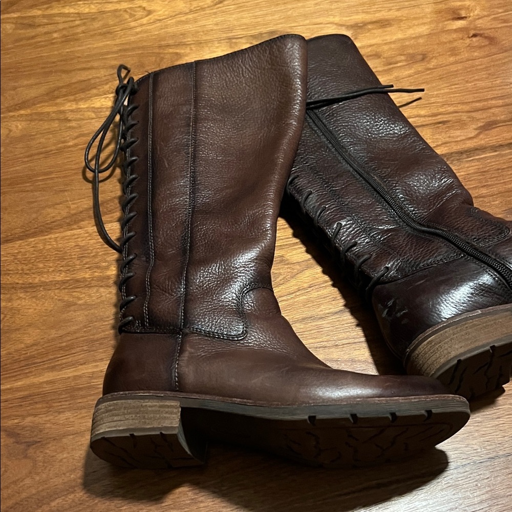 Sofft Brown Leather Knee-High Boots